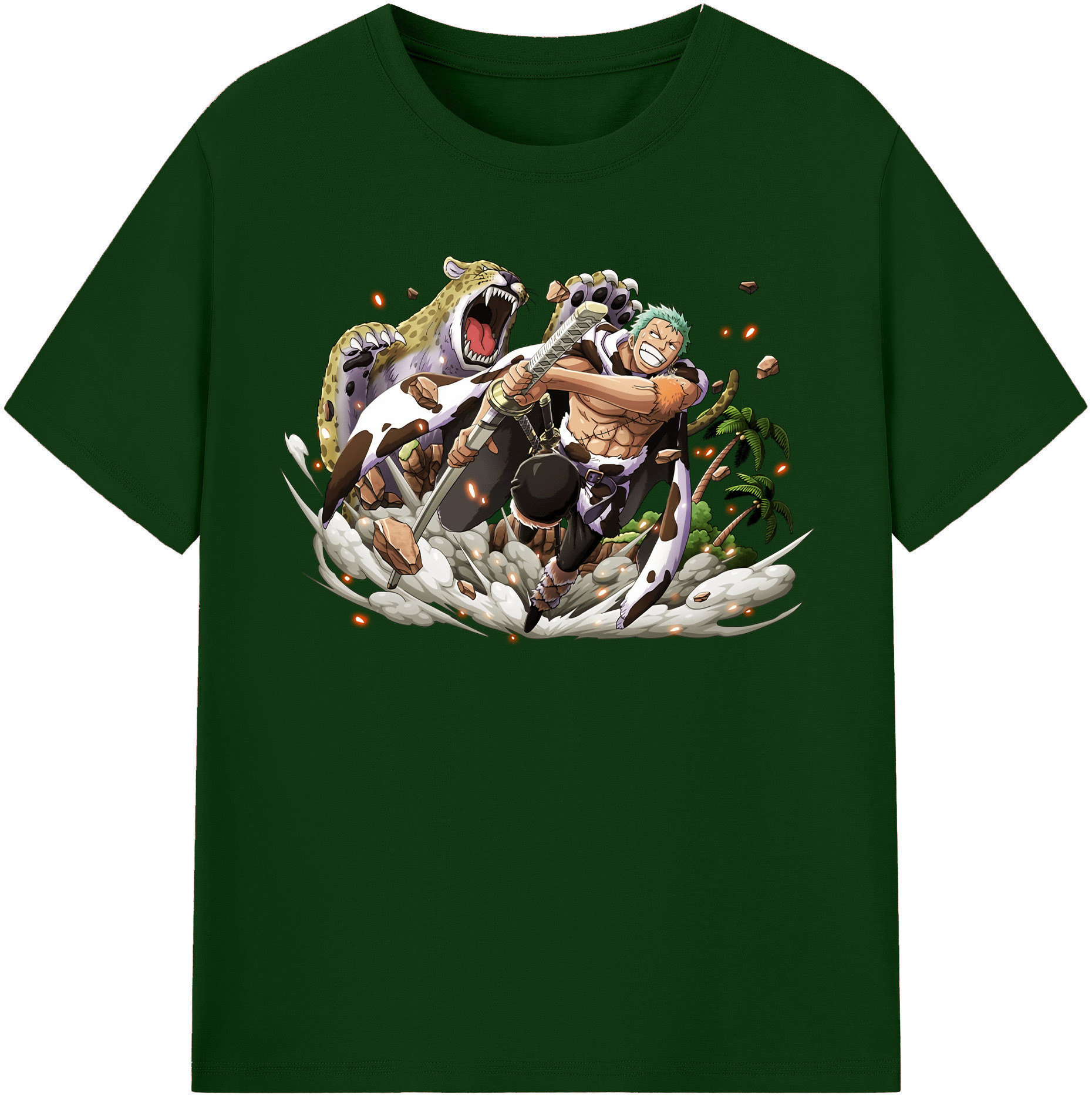 ワンピース ロロノア・ゾロ ONE PIECE Roronoa Zoro 綿100％半袖Tシャツ（フロントプリント）